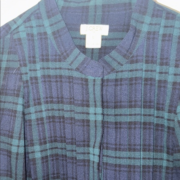J. Crew Tartan Plaid Sheer Blouse / size small. B8 - Picture 5 of 8